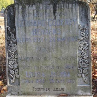 BEHRENS Bernard Godfrey 1893-1965 &amp; Louisa Jacoba 1899-1966