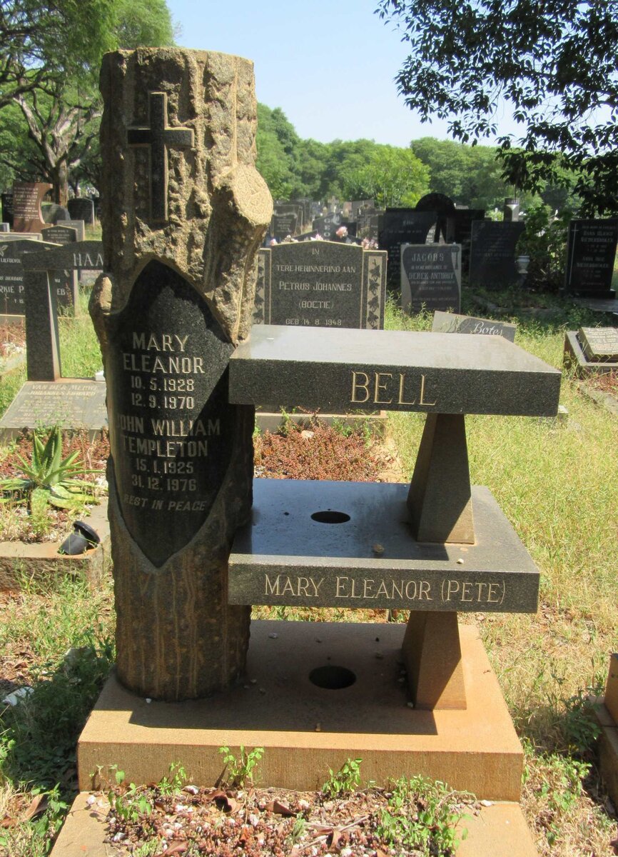 BELL John William Templeton 1925-1976 &amp; Mary Eleanor 1928-1970