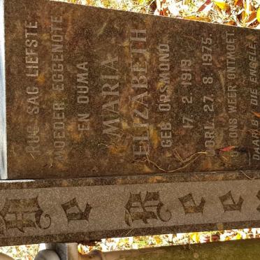 BEER Maria Elizabeth, de nee ORSMOND 1919-1975