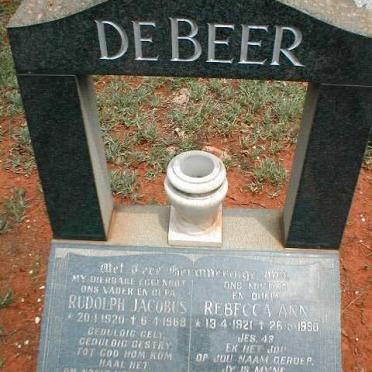 BEER Rudolph Jacobus, de 1920-1969 &amp; Rebecca Ann 1921-1990