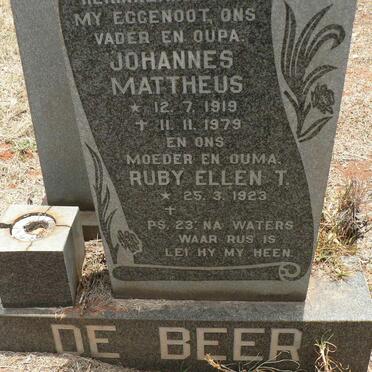 BEER Johannes Mattheus, de 1919-1979 &amp; Ruby Ellen T. 1923-