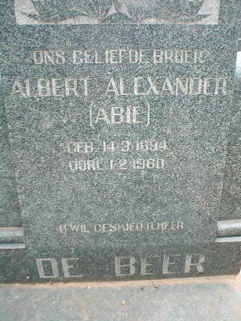 BEER Albert Alexander, de 1894-1960