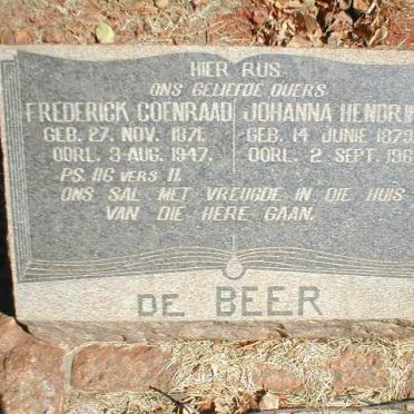 BEER Frederick Coenraad, de 1871-1947 &amp; Johanna Hendrika 1879-1960