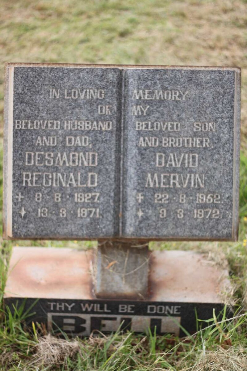 BELL Desmond Reginald 1927-1971 :: BELL David Mervin 1952-1972