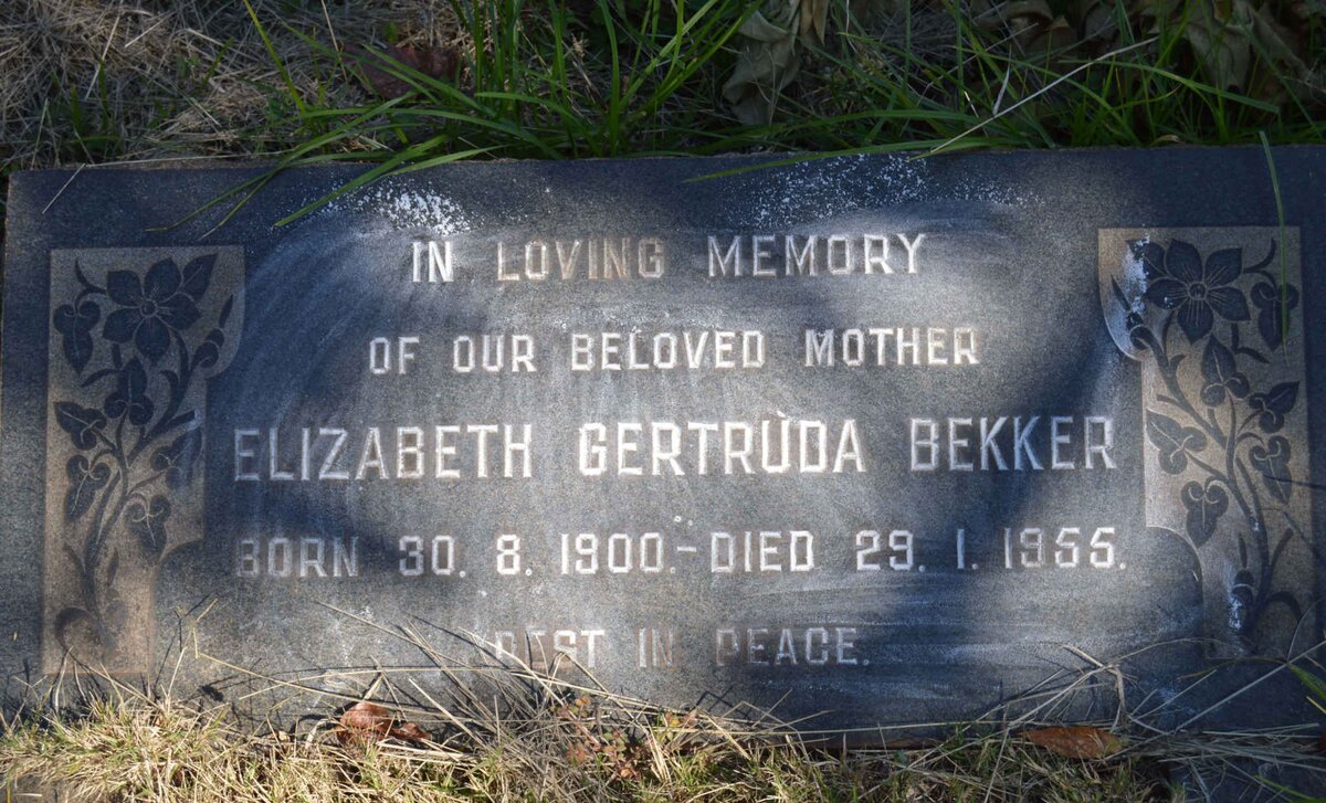BEKKER Elizabeth Gertruda 1900-1955