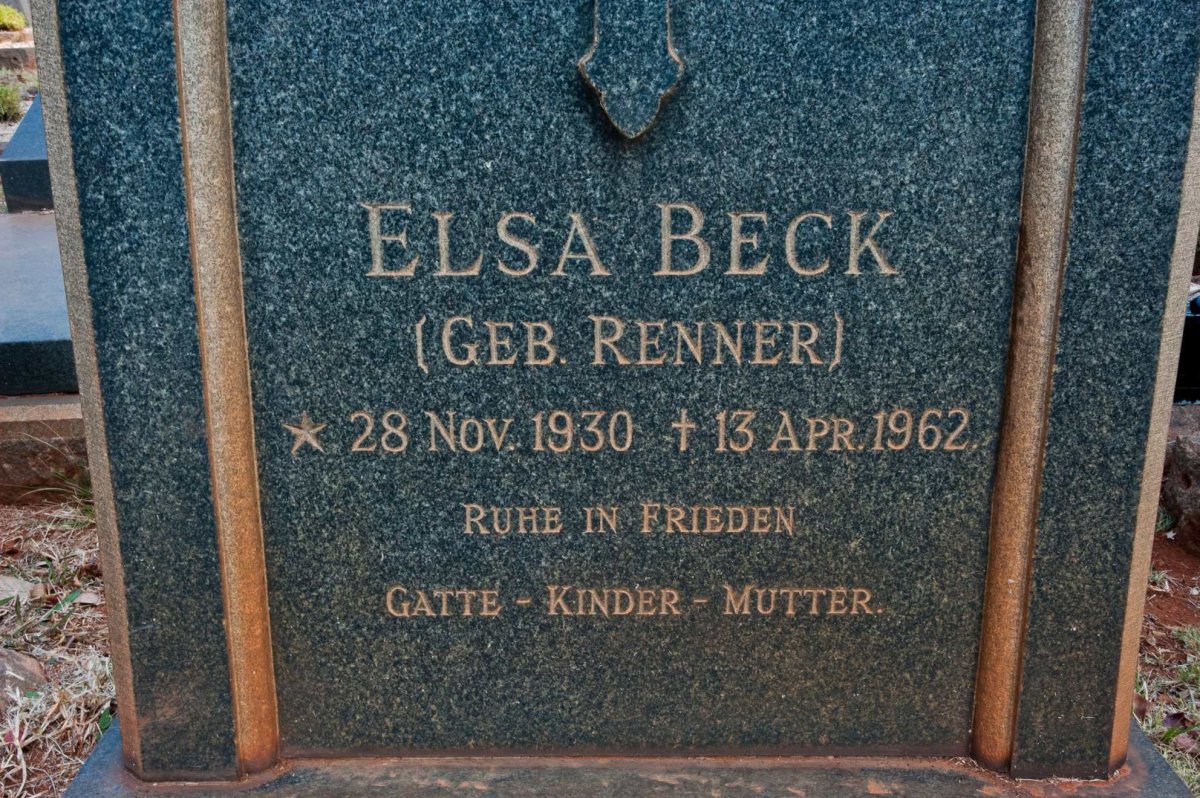 BECK Elsa nee RENNER 1930-1962