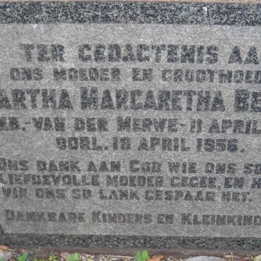 BEYERS Martha Margaretha nee VAN DER MERWE 1872-1956