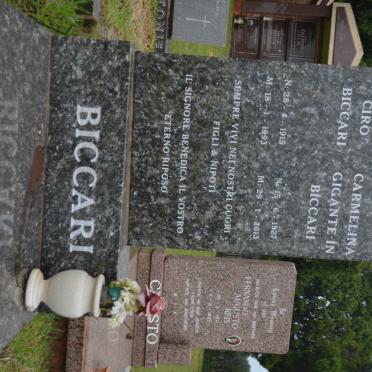 BICCARI Ciro 1915-1993 &amp; Carmelina Gigante 1927-2013