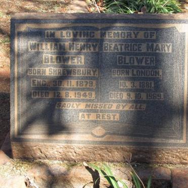 BLOWER William Henry 1879-1949 &amp; Beatrice Mary 1881-1969