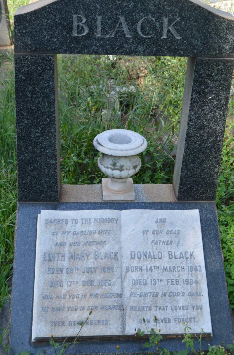 BLACK Donald 1882-1964 &amp; Edith Mary 1888-1950