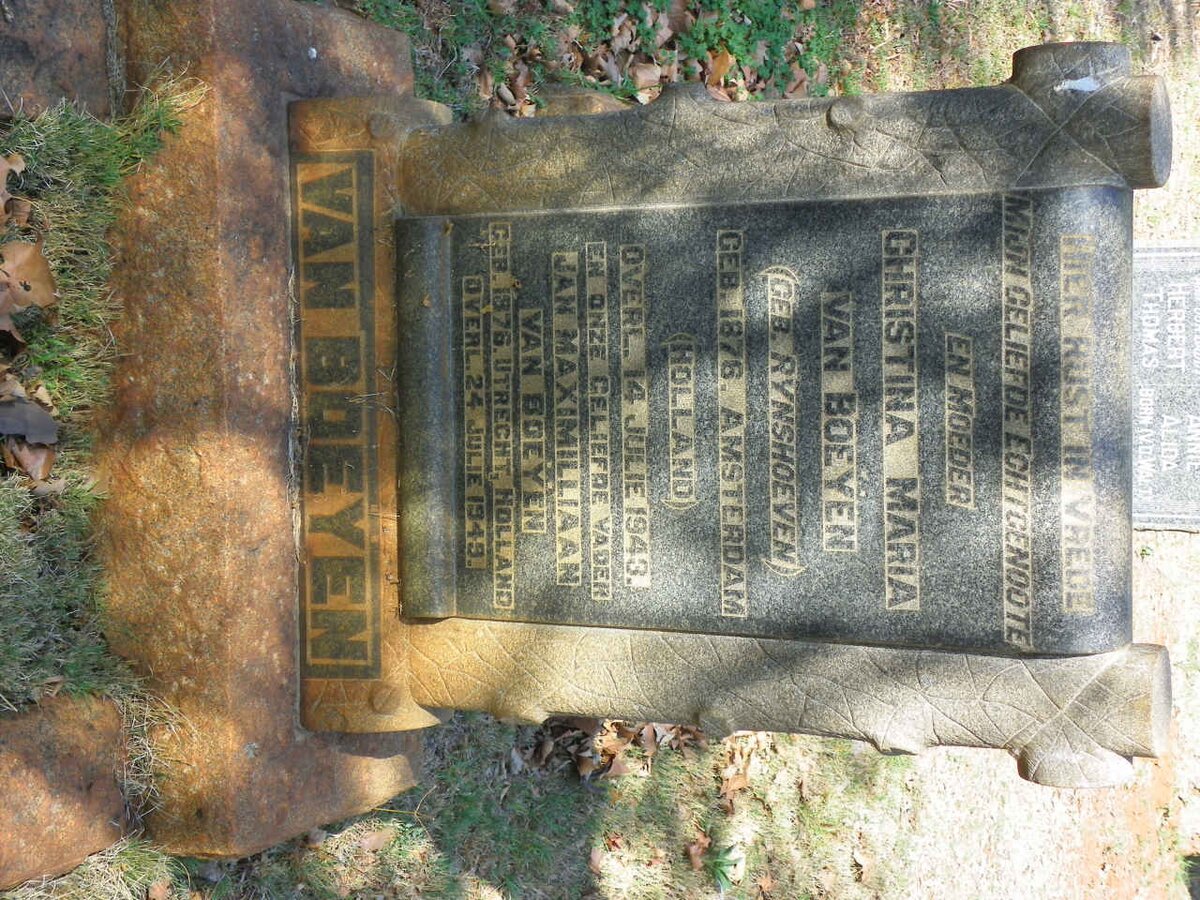 BOEYEN Jan Maximilliaan, van 1876-1949 &amp; Christina Maria RYNSHOEVEN 1876-1943