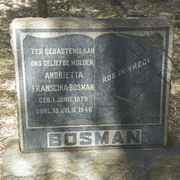 BOSMAN Andrietta Franscina 1879-1946