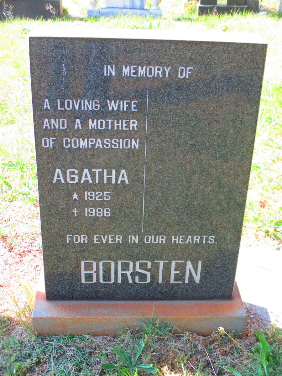 BORSTEN Agatha 1925-1986