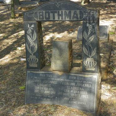 BOTHMA Daniel Johannes Erasmus 1874-1946 &amp; Francina Johanna Hendriena 1883-1967