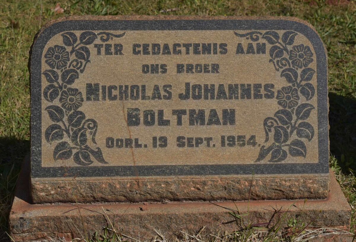 BOLTMAN Nicholas Johannes -1954