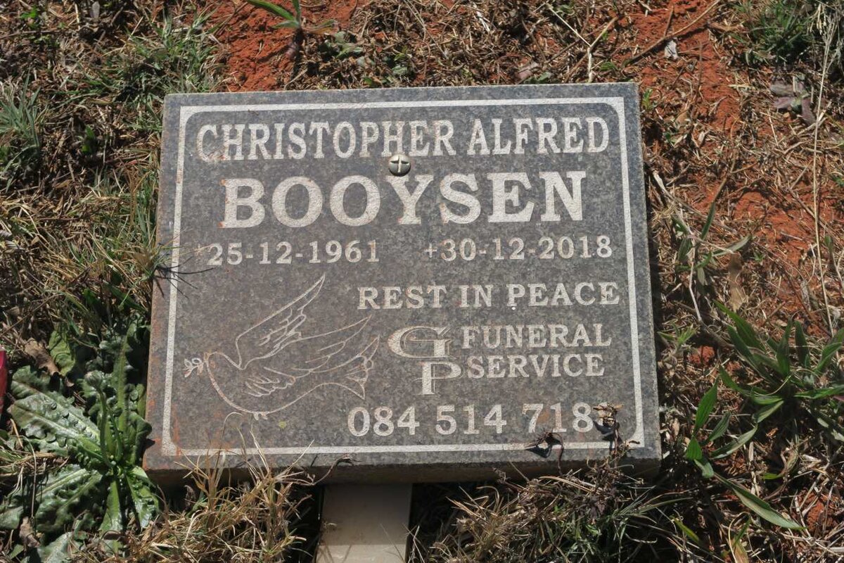 BOOYSEN Christopher Alfred 1961-2018
