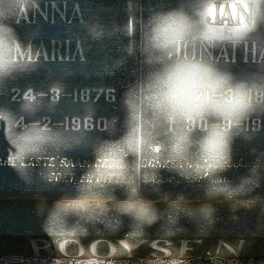 BOOYSEN Jan Jonathan 1877-1958 &amp; Anna Maria 1876-1960