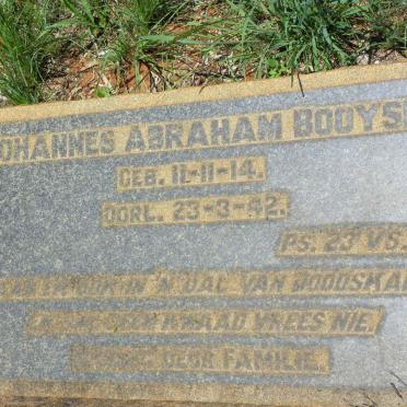 BOOYSEN Johannes Abraham 1914-1942