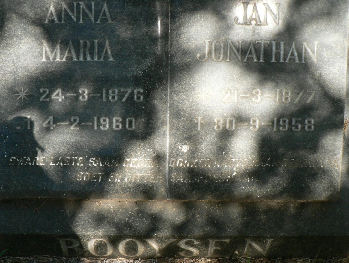 BOOYSEN Jan Jonathan 1877-1958 &amp; Anna Maria 1876-1960