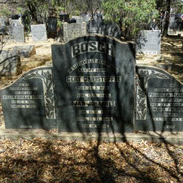 BOSCH Willem Adriaan 1902-1956 :: BOSCH Jan Johannes 1912-1948 :: BOSCH Gert Christoffel 1925-1948