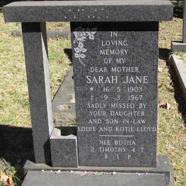 BOTHA Sarah Jane 1903-1967