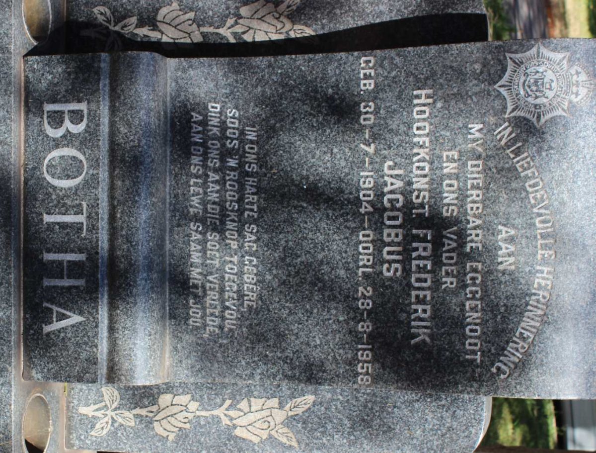 BOTHA Frederik Jacobus 1904-1958