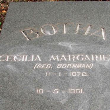 BOTHA Cecilia Margarietha nee BORNMAN 1872-1961