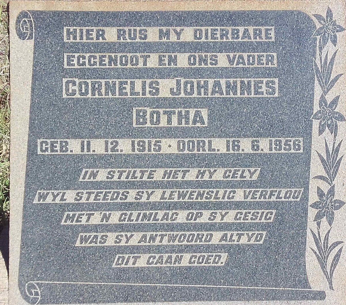 BOTHA Cornelis Johannes 1915-1956