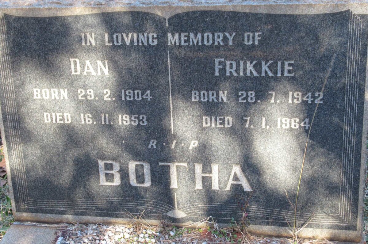 BOTHA Dan 1904-1953 :: BOTHA Frikkie 1942-1964