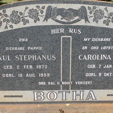 BOTHA Paul Stephanus 1873-1959 &amp; Carolina Lazya 1873-1957