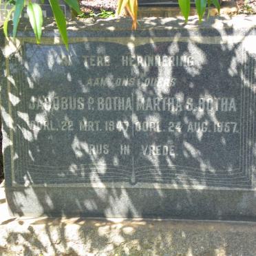 BOTHA Jacobus P. -1947 &amp; Martha S. -1957
