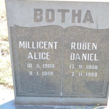BOTHA Ruben Daniel  1908-1988 &amp; Millicent Alice 1908-1966