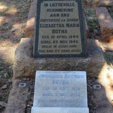 BOTHA Elizabeth Maria 1944-1945 :: BOTHA Johannes Petrus 1950-1950