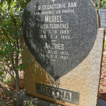 BOTHA Andries 1873-1947 &amp; Muriel GERRICKE 1883-1945