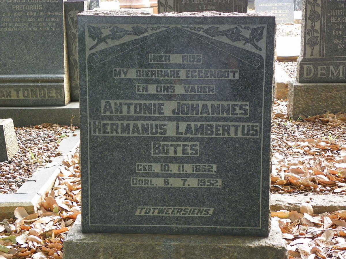 BOTES Antonie Johannes Hermanus Lambertus 1862-1952