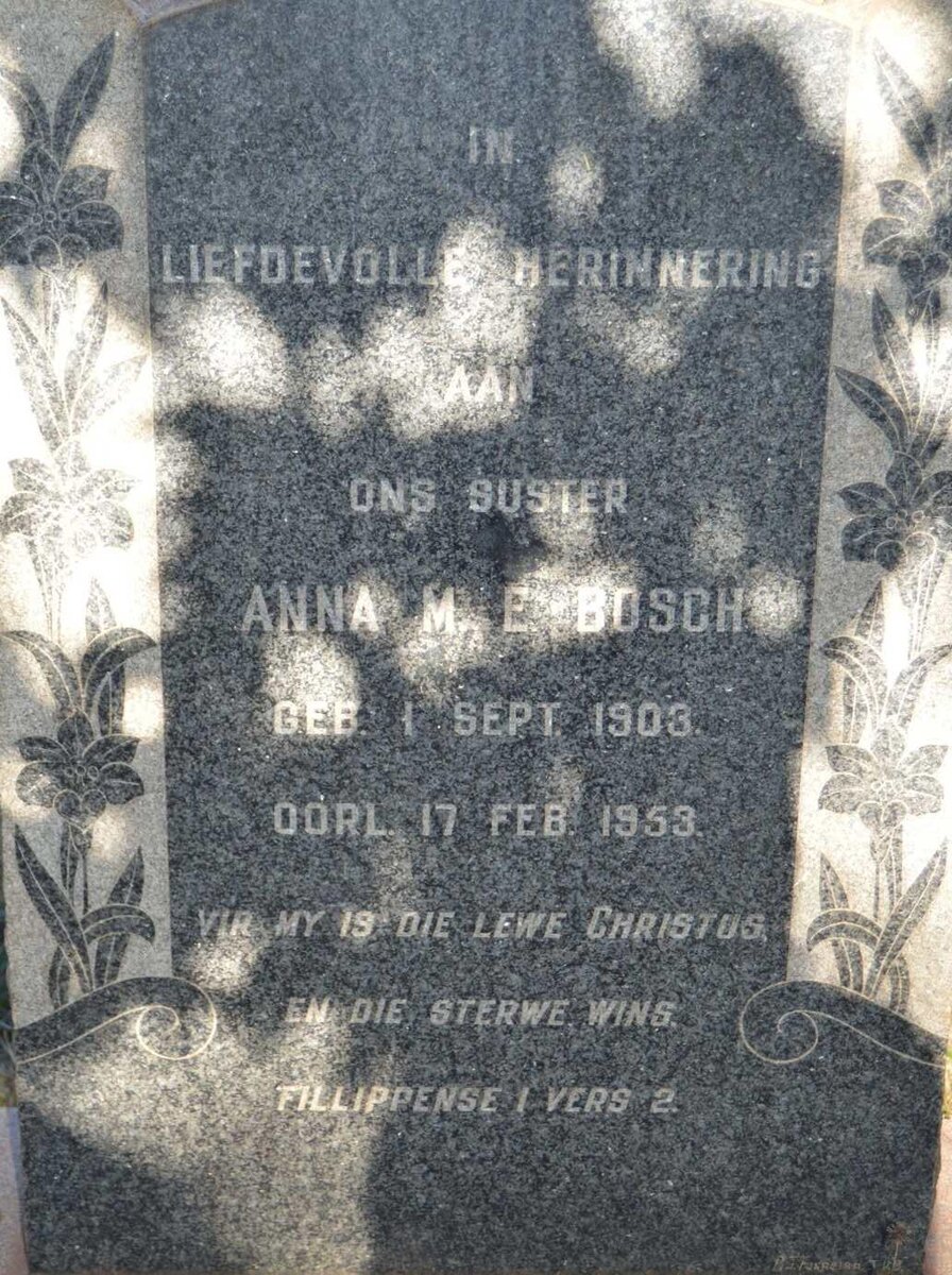 BOSCH Anna M.E. 1903-1953