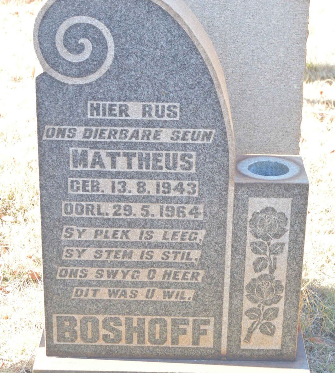 BOSHOFF Mattheus 1943-1964