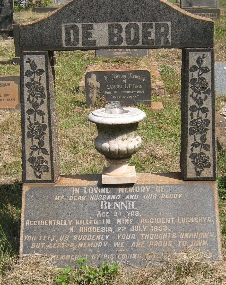 BOER Bennie, de -1953