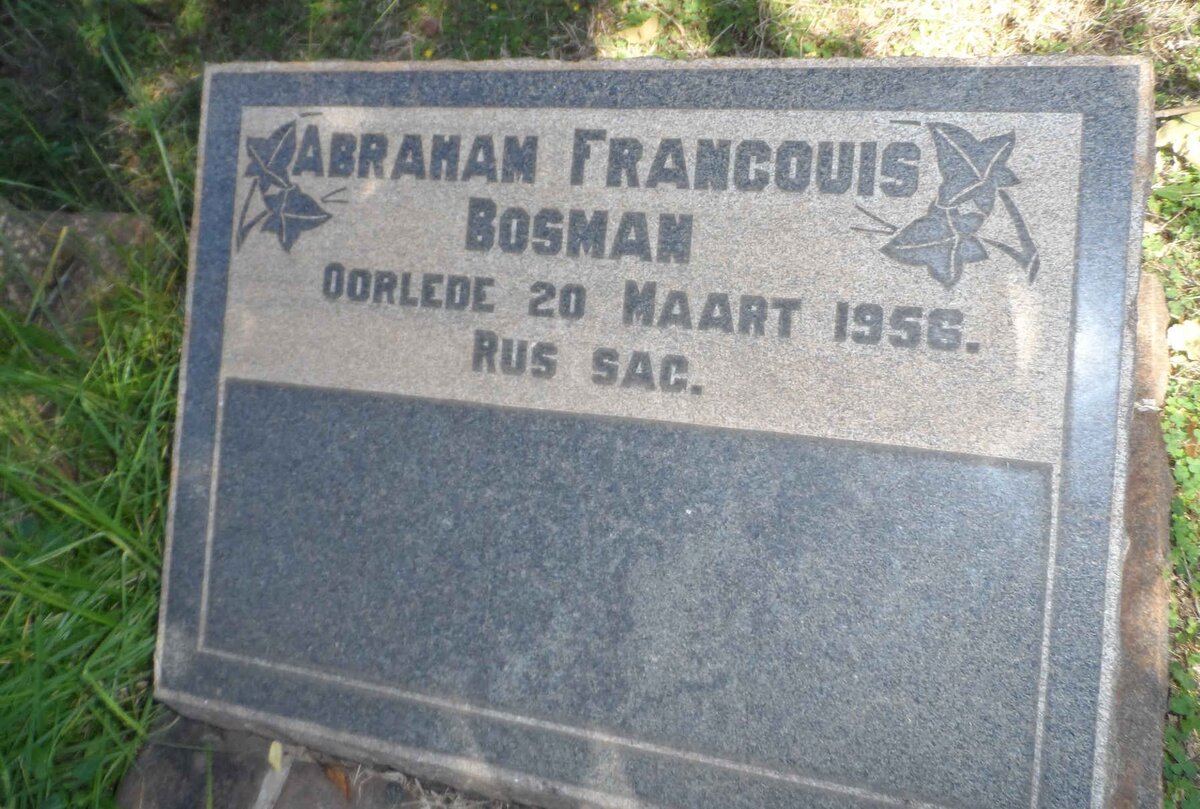 BOSMAN Abraham Francouis -1956