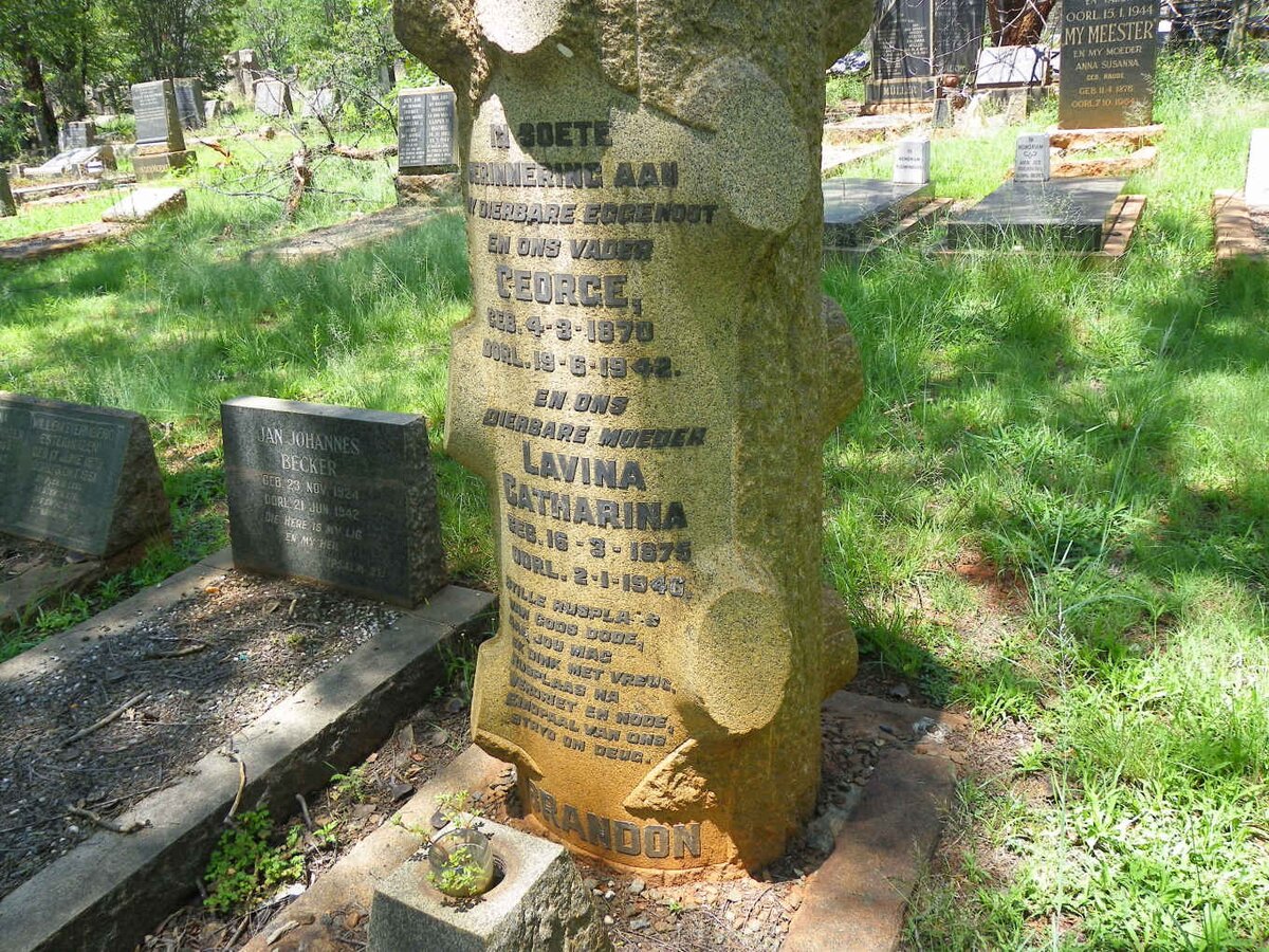 BRANDON George 1870-1942 &amp; Lavina Catharina 1975-1946