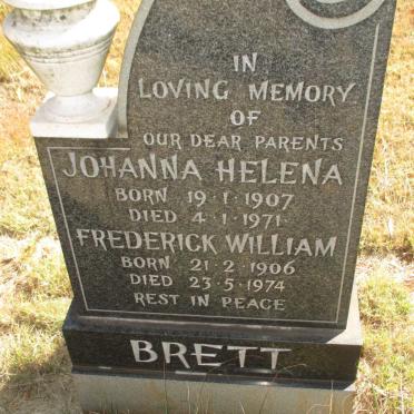 BRETT Frederick William 1906-1974 &amp; Johanna Helena 1907-1971