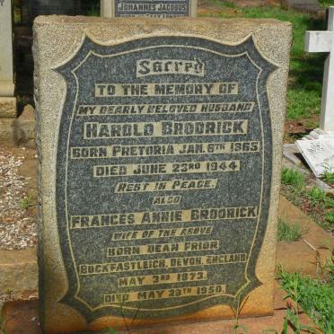 BRODRICK Harold 1865-1944 &amp; Frances Annie 1873-1950