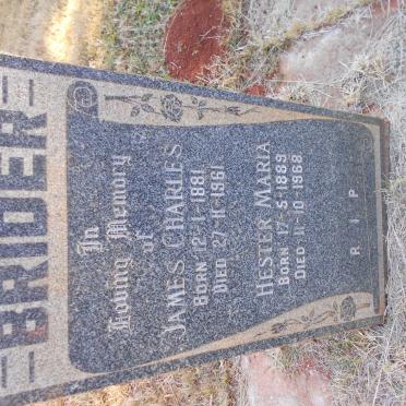 BRIDER James Charles 1881-1961 &amp; Hester Maria 1889-1968