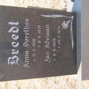 BREEDT Jan Adriaan 1920-1973 &amp; Anna Dorethea 1918-1970