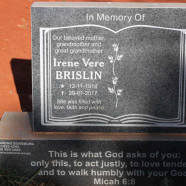 BRISLIN Irene Vere 1918-2017