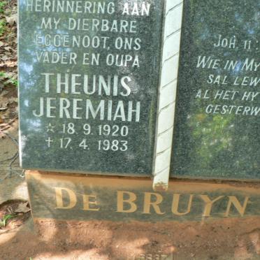 BRUYN Theunis Jeremiah, de 1920-1983