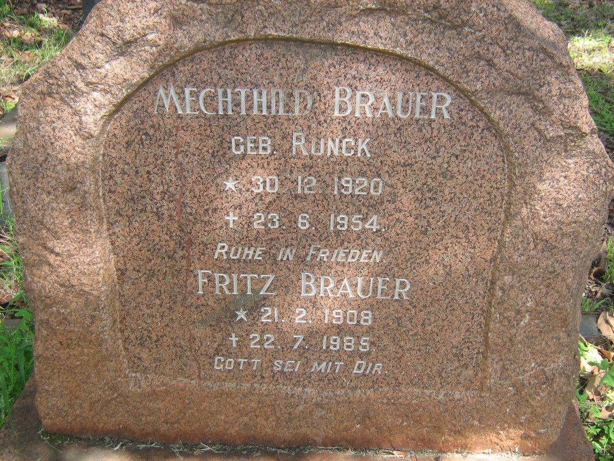 BRAUER Fritz 1908-1985 &amp; Mechthild RUNCK 1920-1954 :: RUNCK Stella 1887-1977
