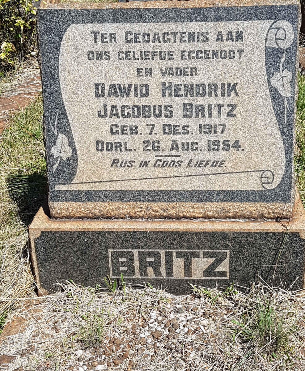 BRITZ Dawid Hendrik Jacobus 1917-1954