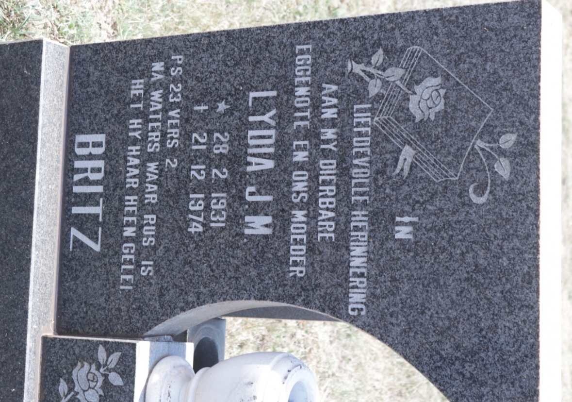 BRITZ Lydia J.M. 1931-1974
