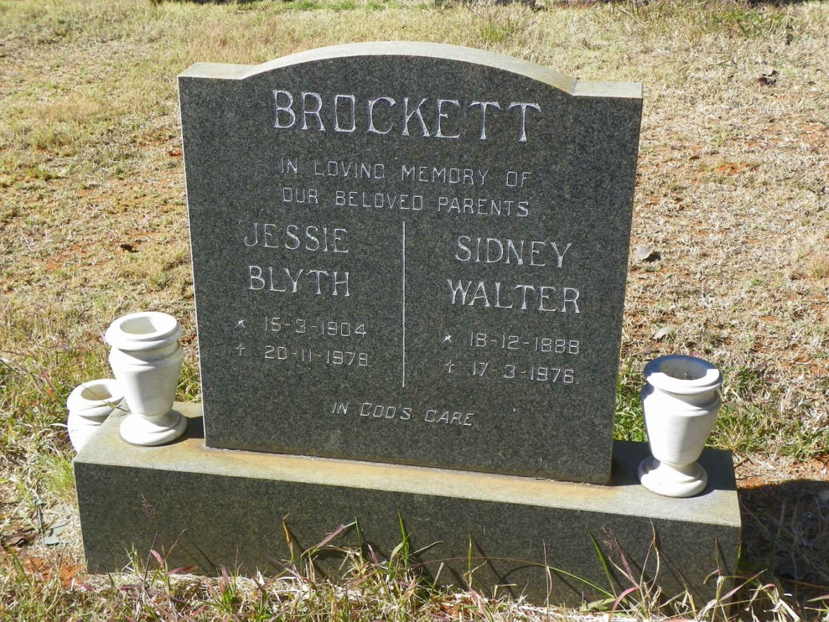 BROCKETT Sidney Walter 1888-1976 &amp; Jessie Blyth 1904-1978